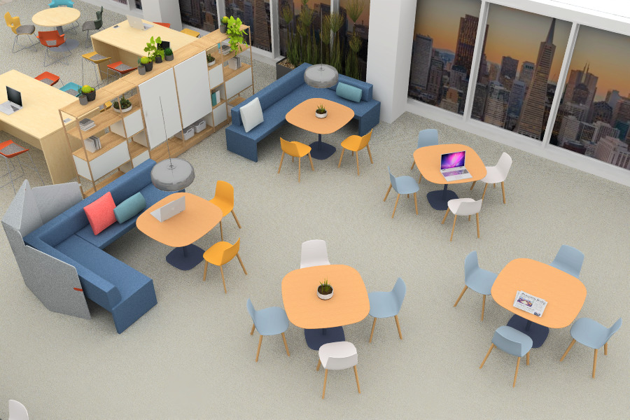 steelcase rendering work cafe cafe tables