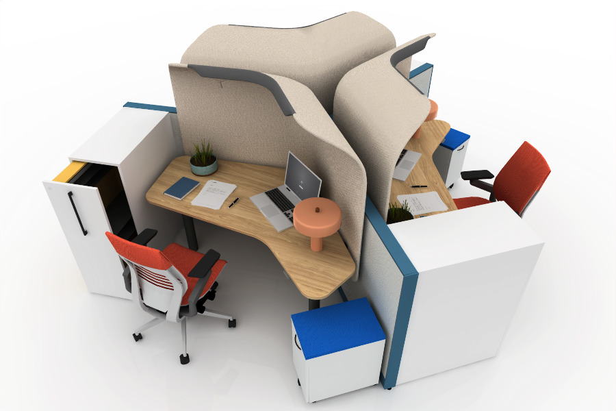 flex screen steelcase rendering of workstation