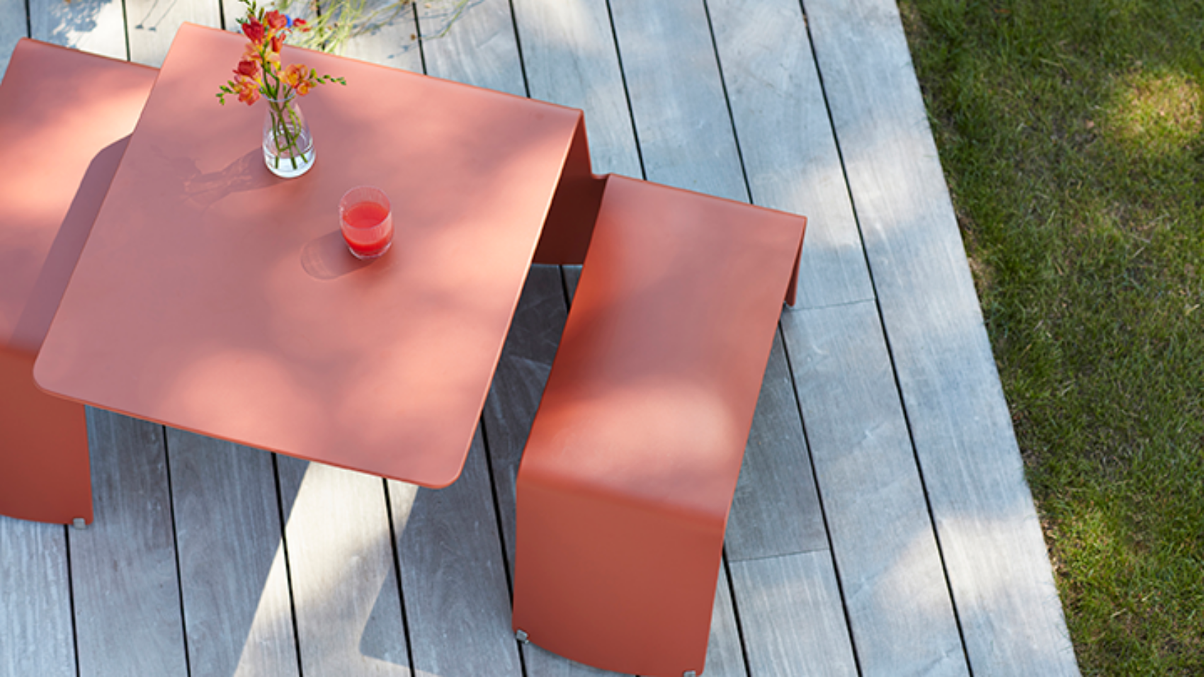 orange outdoor table