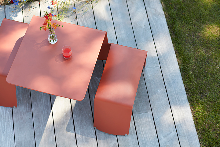 orange outdoor table