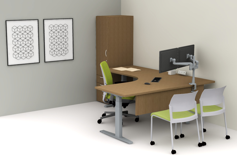 Steelcase Rendering of green private office