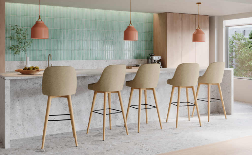 work cafe beige stools