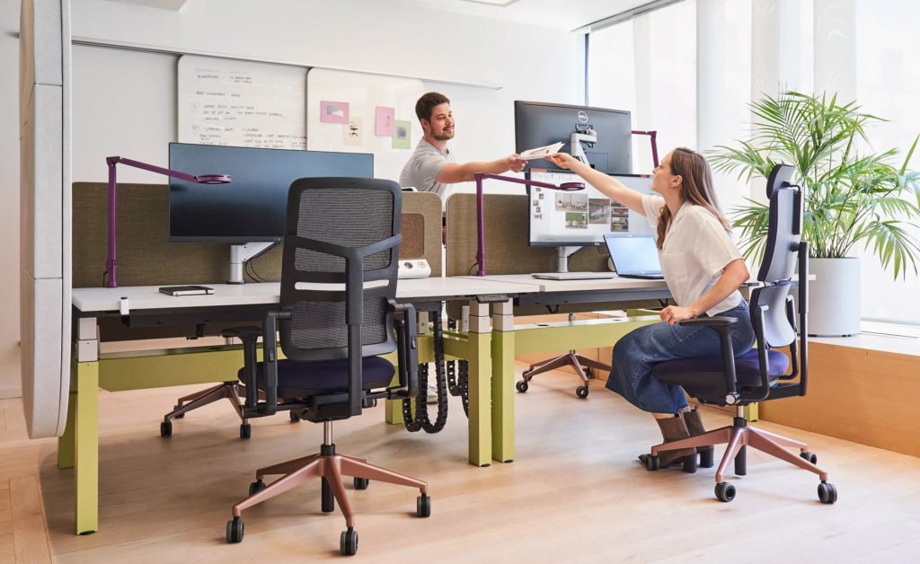 coworkers in benching workstations