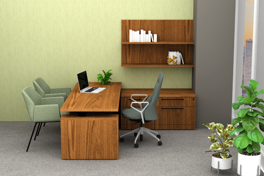 steelcase rendering of green private office 2