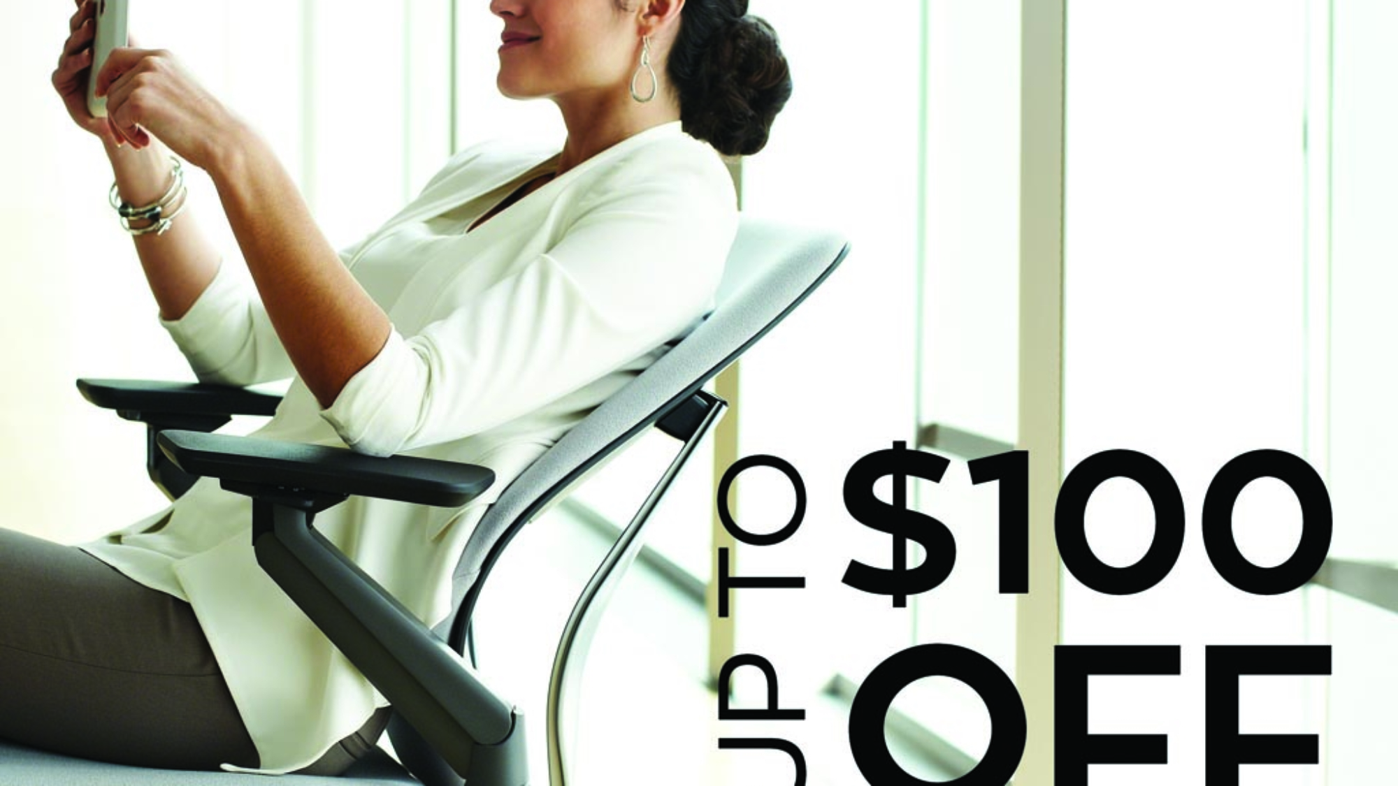 Get up to $100 select Steelcase chairs.