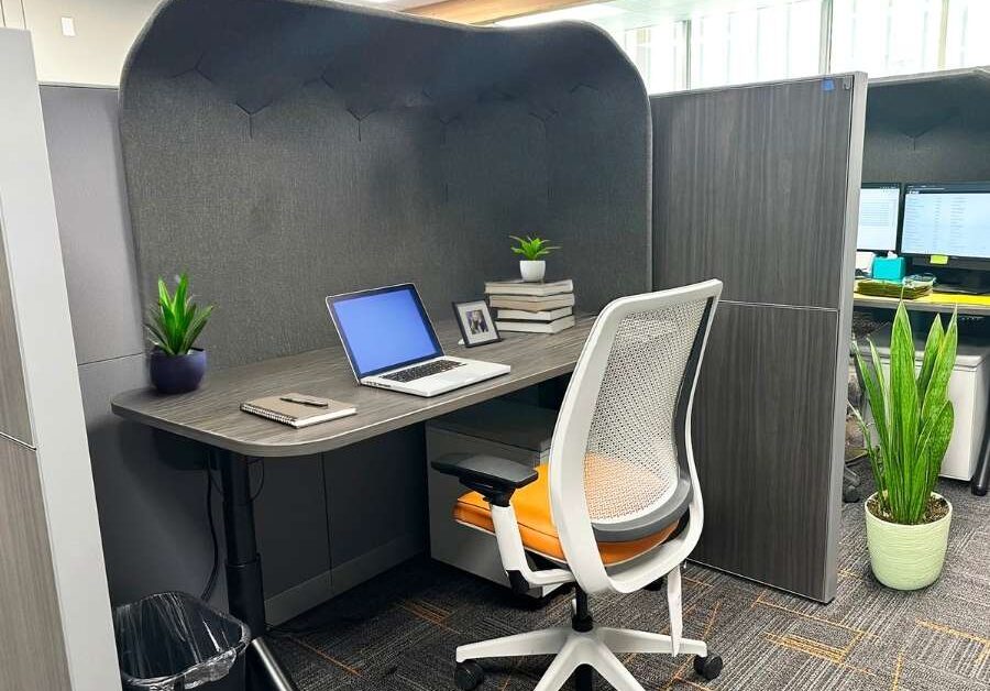 Individual enclosed workstation pod with task chair, ISU Pharmacy, Pocatello, Idaho